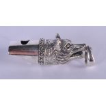 A STERLING SILVER WOLF WHISTLE PENDANT. 4.5cm x 1.5cm, weight 11g
