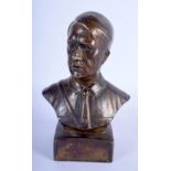 A CONTEMPORARY BRONZE BUST OF ADOLF HITLER. 15 cm x 8 cm.