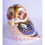 Royal Crown Derby paperweight tawney owl. 9cm High