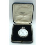 A cased silver pocket watch 5cm (2).