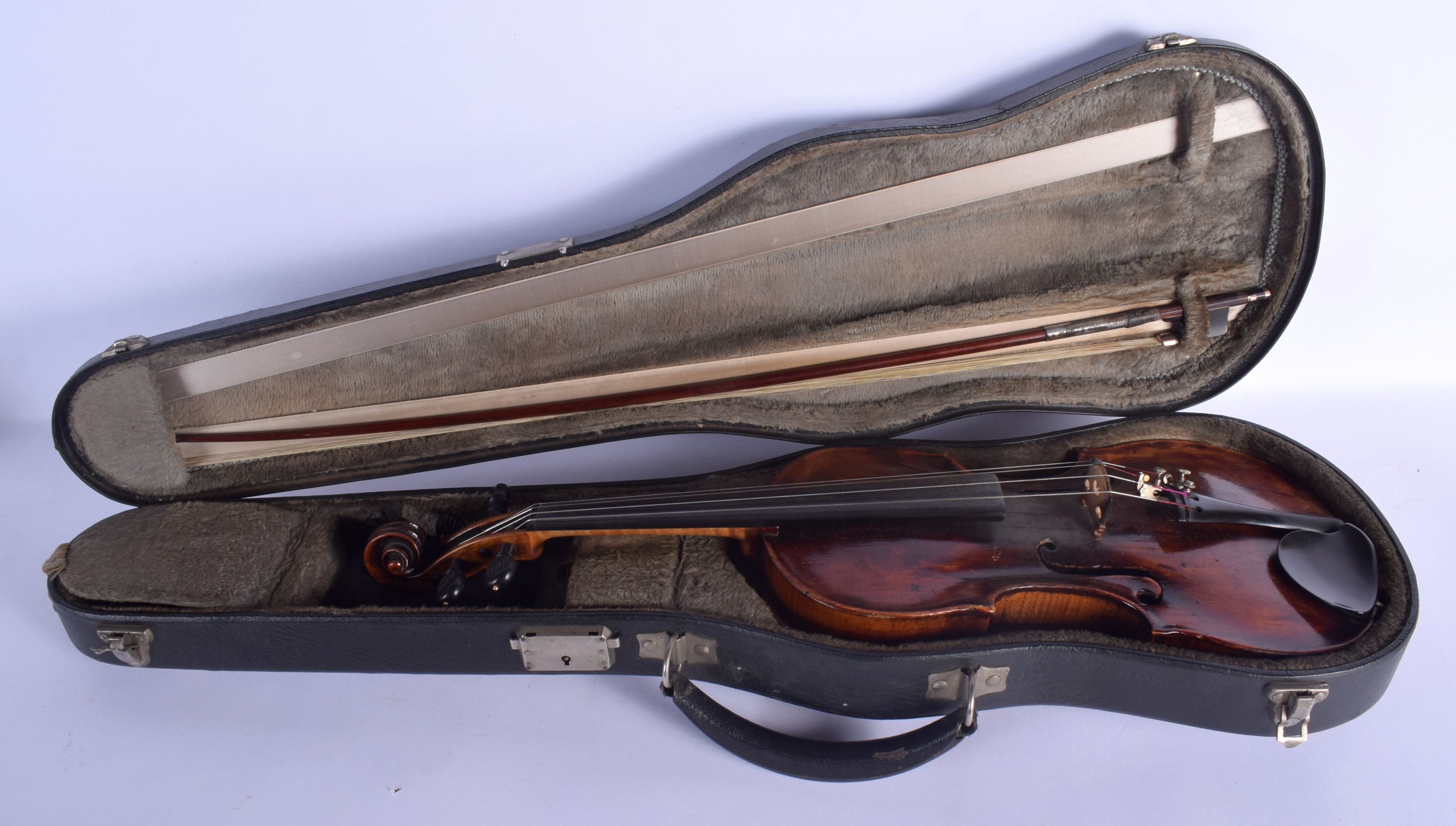 A CASED 18TH CENTURY SINGLE PIECE BACK VIOLIN by Charles & Samuel Thompson C1780, together with a go