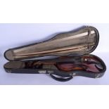 A CASED 18TH CENTURY SINGLE PIECE BACK VIOLIN by Charles & Samuel Thompson C1780, together with a go