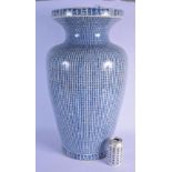 A VERY LARGE CHINESE BLUE AND WHITE CALLIGRAPHY VASE 20th Century, painted with poems. 63 cm x 24 cm
