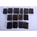 ASSORTED VINTAGE LETTER PRINTING BLOCKS. 9.5 cm x 9.5 cm. (qty)