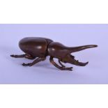 A JAPANESE BRONZE OKIMONO OF A STAG BEETLE. 7.5cm x 3cm x 2.5cm, weight 8.7g