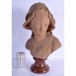 French School (Late 19th Century) Terracotta, Pretty Girl. 46 cm x 20 cm.