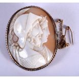 AN VICTORIAN STYLE CAMEO BROOCH. 4.4cm x 3.5cm, weight 11.06g