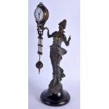 A CONTEMPORARY NOVELTY BRONZE MYSTERY CLOCK. 30 cm high.