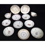 A collection of 18th Century porcelain tea ware. 15cm (13)