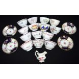 A collection of 18th Century porcelain tea ware. 15cm (18)