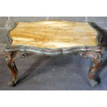 A small George III marble top painted table 50 x 98 x 70cm.