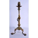AN ART NOUVEAU ENGLISH BRONZE ADJUSTABLE SWIVEL LAMP by Thomas Osler. 40 cm high overall.