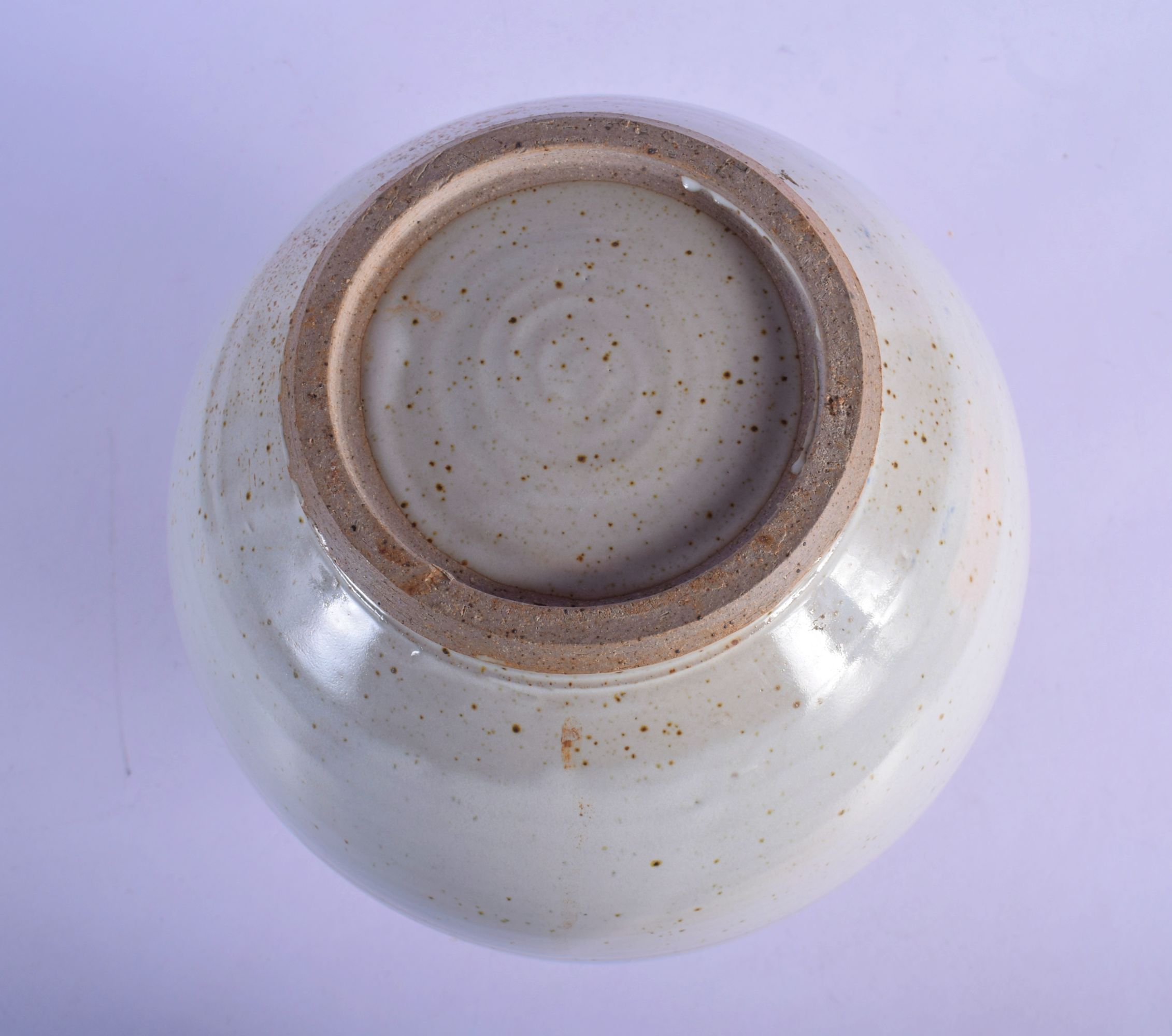 A LARGE STUDIO POTTERY STONEWARE VASE painted with sprays. 26 cm x 18 cm. - Image 5 of 5