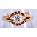 AN 18CT GOLD SOLITAIRE DIAMOND RING. Size R, weight 5.27g, hallmark Birmingham