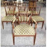 A set of seven Art Deco style dining chairs with upholstered seats (7)