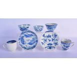 A LATE 18TH/19TH CENTURY CHINESE BLUE AND WHITE PORCELAIN TEABOWL AND SAUCER Kangxi style, together