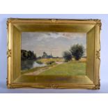 Louis Cabinet (1853-1939) Oil, Impressionist Landscape. Image 50 cm x 30 cm.