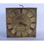 AN ANTIQUE BARRETT OF STOWMARKET EIGHT DAY CLOCK DIAL. 27 cm square.