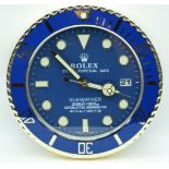 A contemporary Rolex dealership clock 34cm