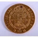 A SPANISH 80 REALES - FERNANDO VII COIN. Date 1822, 2.2cm diameter, weight 6.65g