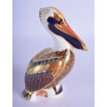 Royal Crown Derby paperweight brown pelican. 13.5cm High