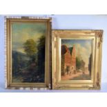 TWO 19TH CENTURY EUROPEAN OIL ON BOARDS. Largest image 60 cm x 30 cm. (2)