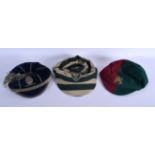 THREE VINTAGE SPORTING CAPS. (3)