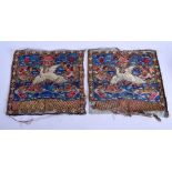 A PAIR OF LATE 19TH CENTURY CHINESE SILK EMBROIDERED RANK BADGES Qing, decorated with birds and foli