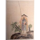 Chinese School (19th/20th Century) Watercolour & Calligraphy booklet. Each image 25 cm x 19 cm.