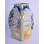 A ROYAL DOULTON POTTERY VASE painted with windmills. 13 cm high.