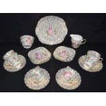 A collection of Lubern bone china tea ware 22k gold plated decoration. 23cm (20)