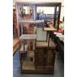 AN EARLY 20TH CENTURY CHINESE CARVED HARDWOOD DISPLAY CABINET Late Qing/Republic. 180 cm x 85 cm x 3