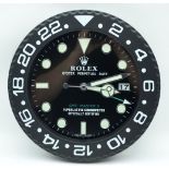 A contemporary Rolex dealership clock 34cm