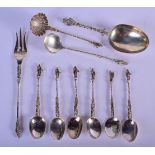 ASSORTED 19TH CENTURY EUROPEAN APOSTLE SPOONS in various forms and sizes. 210 grams. (qty)