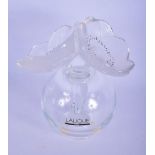 A FRENCH LALIQUE GLASS SCENT BOTTLE AND STOPPER. 16 cm x 12 cm.