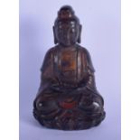 A CHINESE BRONZE FIGURE OF A SEATED BUDDHA 20th Century. 21 cm x 10 cm.