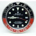 A contemporary Rolex dealership clock 34cm