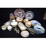 A large collection of English & Continental porcelain including collectors plates for WWII war plane