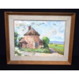 Framed Oil on Board by N Ormond of The Round House Selborne 29 x 40cm.