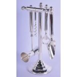 A CONTEMPORARY SILVER PLATED COCKTAIL SET. 27 cm high.