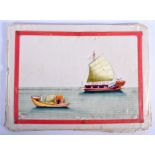 Chinese School (19th Century) 10 x Pith Papers, Watercolour, Boats. Each pith 30 cm x 18 cm. (11)