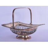 AN EARLY 19TH CENTURY OLD SHEFFIELD PLATED BASKET decorated with acanthus. 25 cm x 25 cm inc handle.