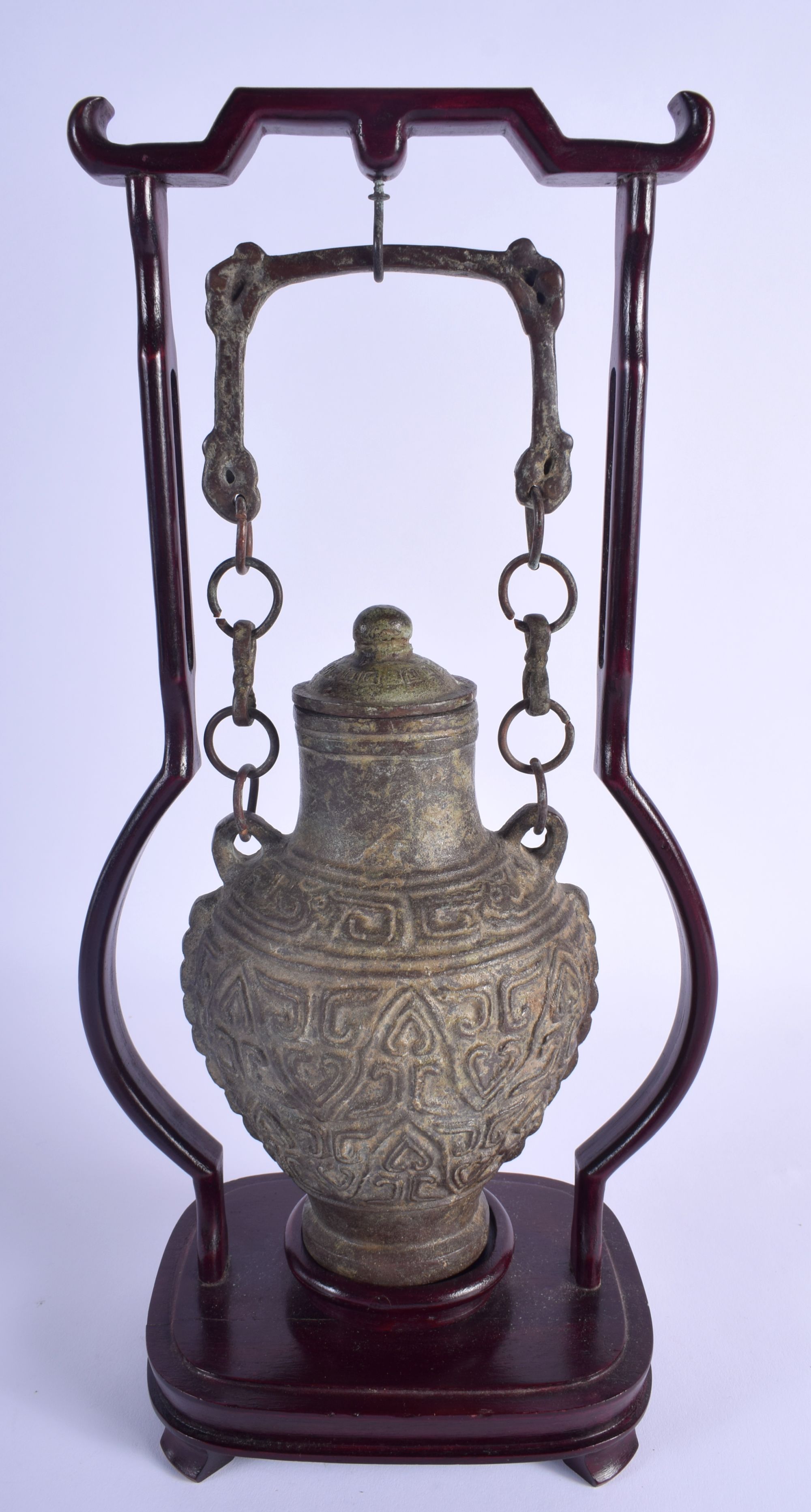 A 1960S CHINESE BRONZE VASE AND COVER modelled in the archaic style. 38 cm high. - Image 3 of 3