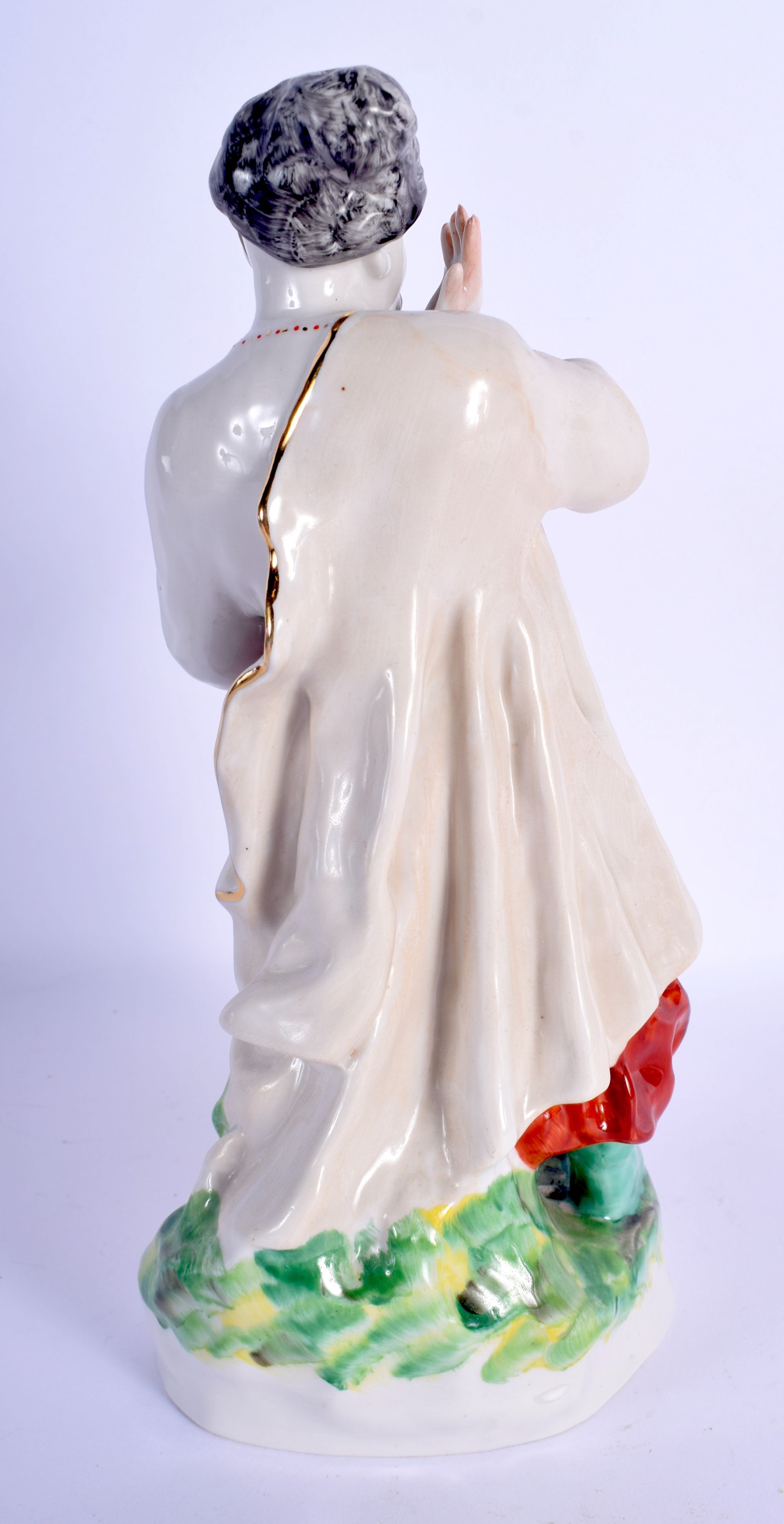 A USSR PORCELAIN FIGURE OF A MALE. 26 cm high. - Image 2 of 3