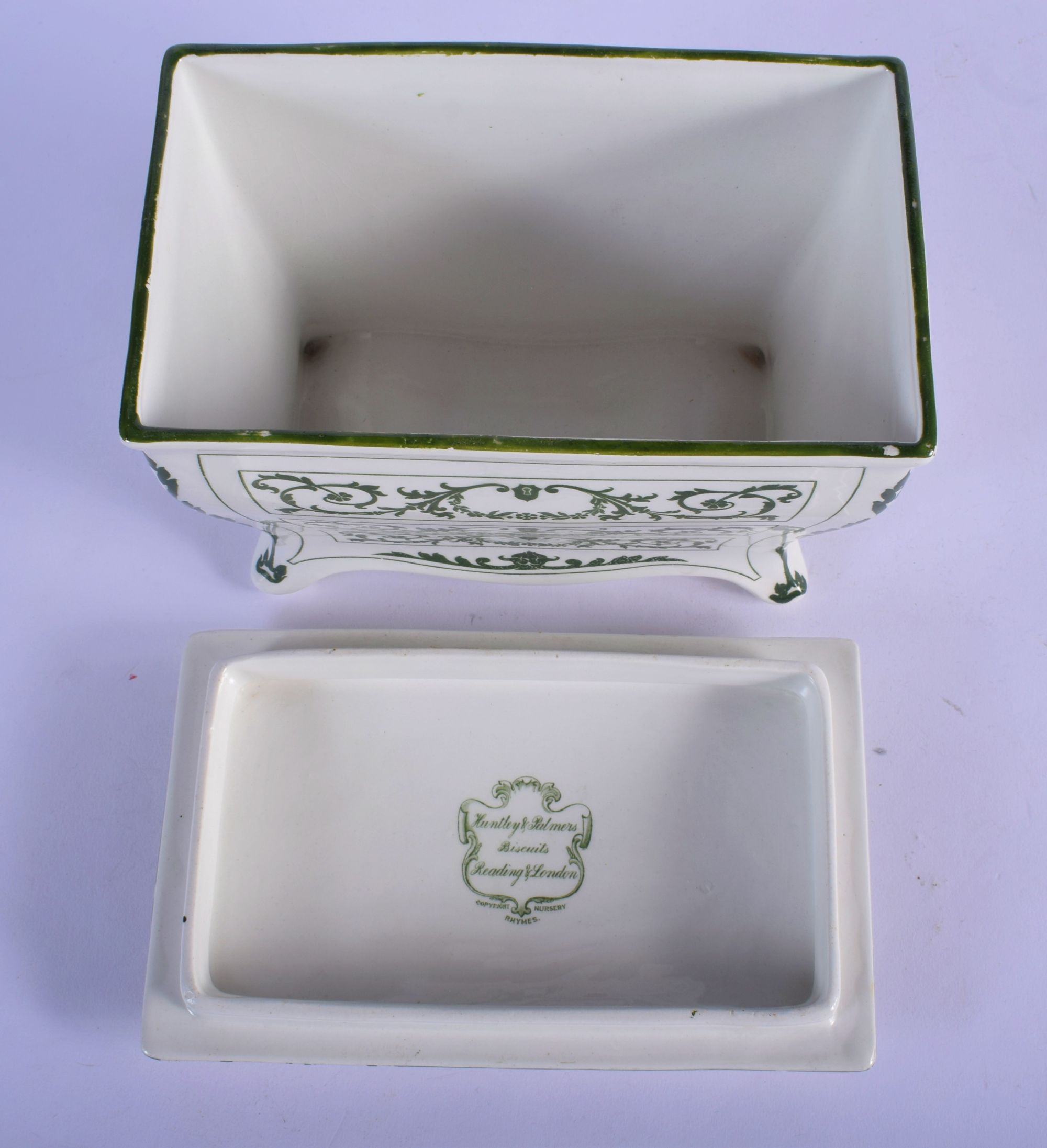 A ROYAL DOULTON HUNTLEY & PALMERS CHEST OF DRAWERS BOX AND COVER Old Mother Hubbard. 18 cm x 13 cm. - Image 4 of 6