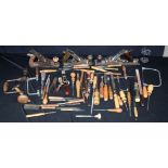 A collection of cabinet makers tools; files, planes, hammers etc (54).