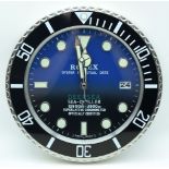 A contemporary Rolex dealership clock 34cm