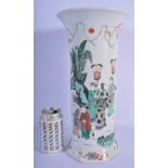 A LARGE 19TH CENTURY CHINESE FAMILLE VERTE PORCELAIN VASE bearing Kangxi marks to base, painted with