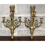 A pair of bronze candle sconces 50 x 30cm. (2)