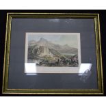 A framed hand coloured engraving C1845 of a drawing by Allom of the Poo ta La near Zhehol, Tartary 1